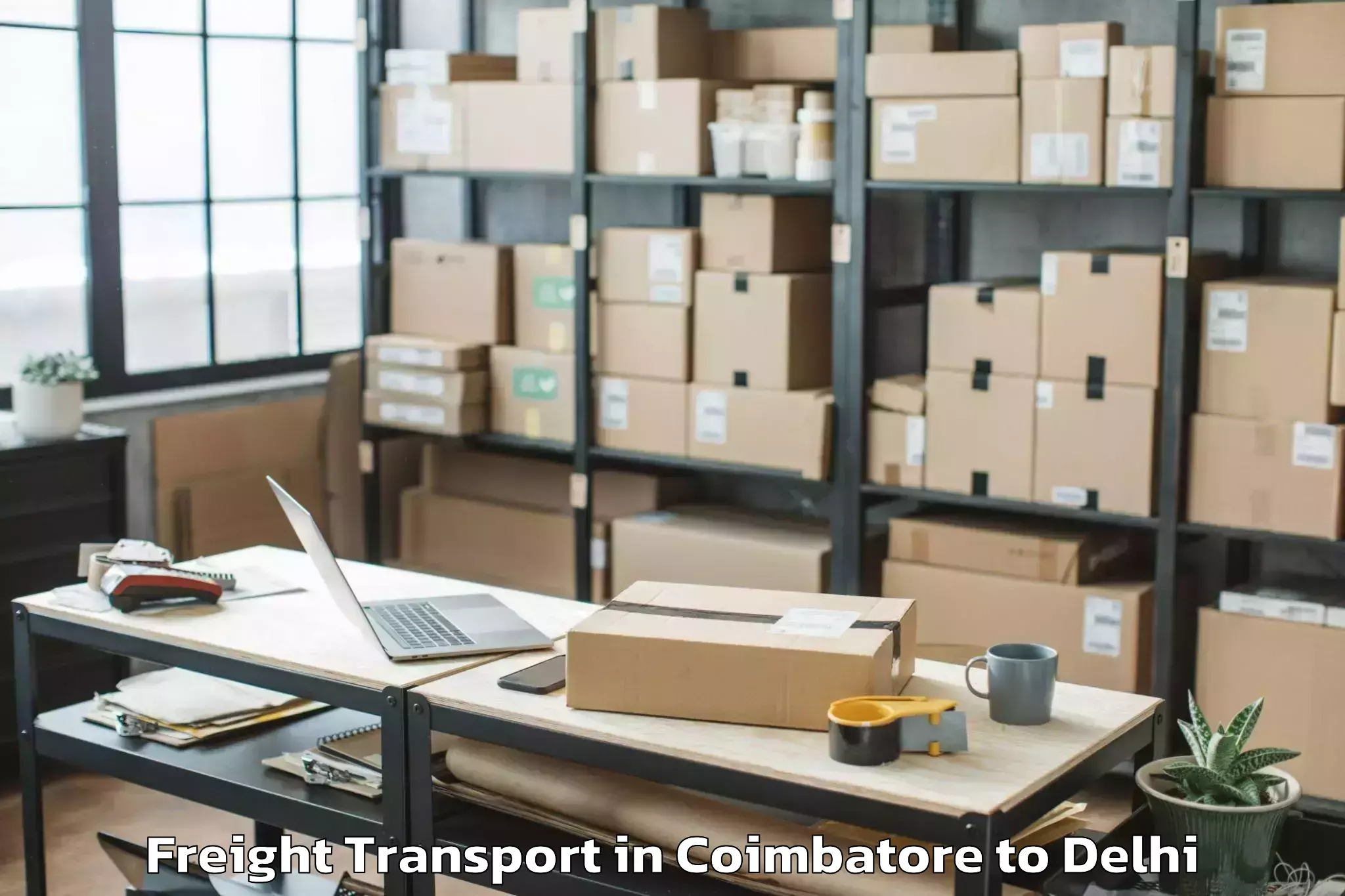 Book Your Coimbatore to Burari Freight Transport Today